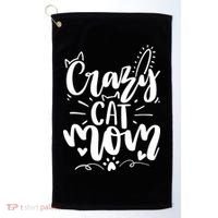 Crazy Cat Mom Cat Lover Cat Day Golf Towel thumb 0
