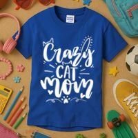 Crazy Cat Mom Cat Lover Cat Day Kids T-Shirt thumb 3