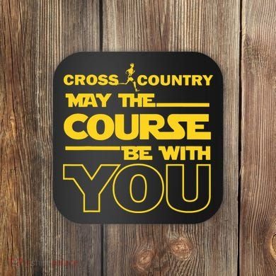 Cross Country May The Course Be With You Runner Jogger Gift Coaster