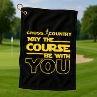 Cross Country May The Course Be With You Runner Jogger Gift Golf Towel thumb 1