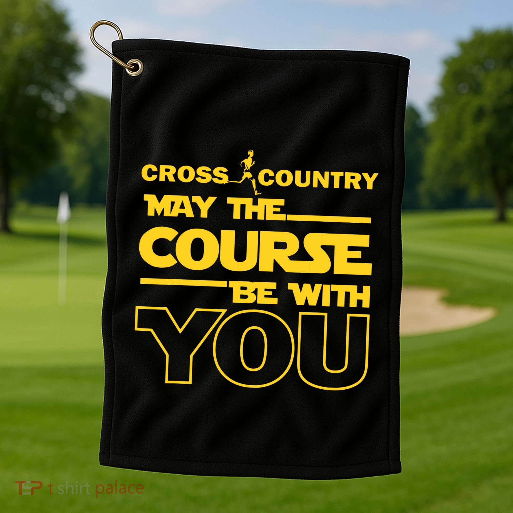 Cross Country May The Course Be With You Runner Jogger Gift Golf Towel