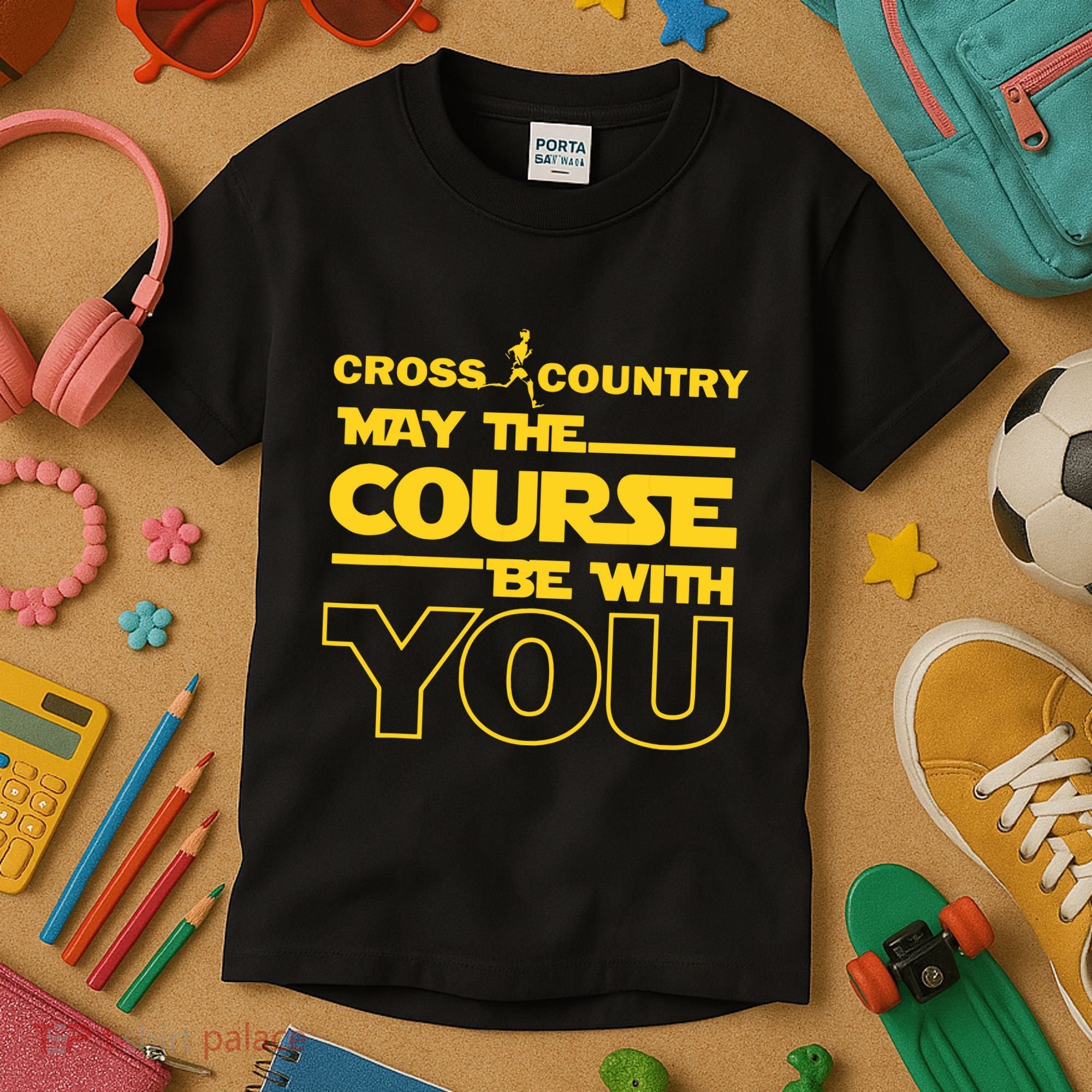 Cross Country May The Course Be With You Runner Jogger Gift Kids T-Shirt