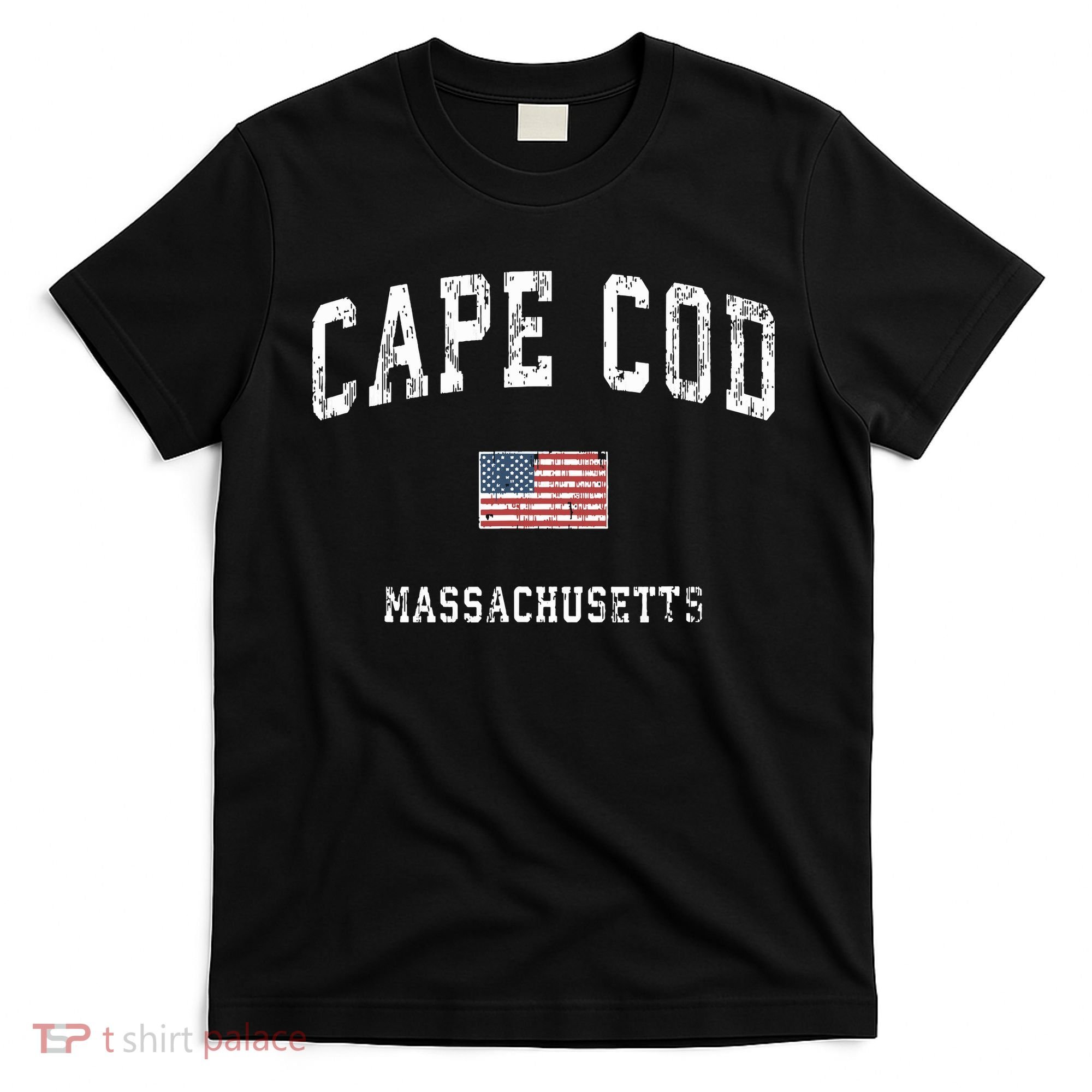 Cape Cod Massachusetts Ma Vintage American Flag Sports T-Shirt