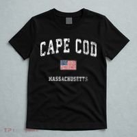 Cape Cod Massachusetts Ma Vintage American Flag Sports T-Shirt thumb 5