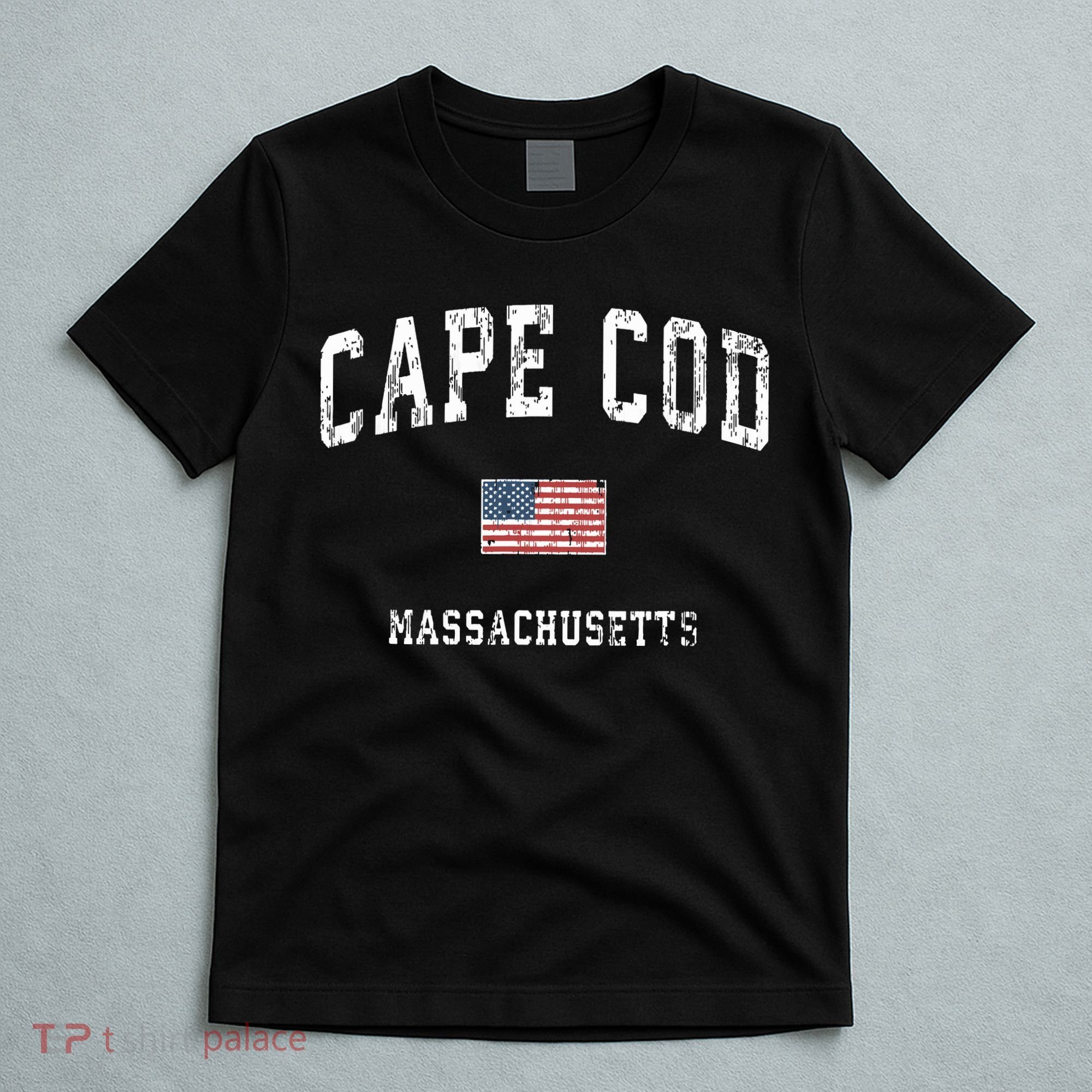 Cape Cod Massachusetts Ma Vintage American Flag Sports T-Shirt