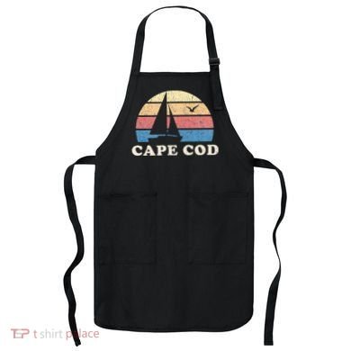 Cape Cod MA Vintage Sailboat 70s Throwback Sunset Apron
