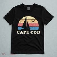 Cape Cod MA Vintage Sailboat 70s Throwback Sunset T-Shirt thumb 5