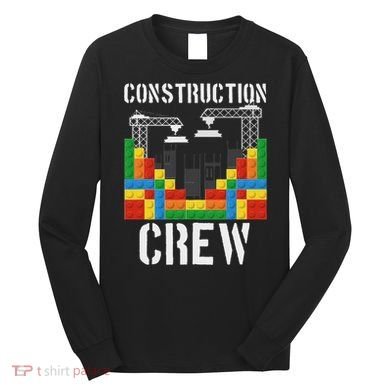 Construction Crew Master Builder Bricklayer Building Blocks Long Sleeve Shirt