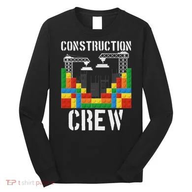 Construction Crew Master Builder Bricklayer Building Blocks Long Sleeve Shirt