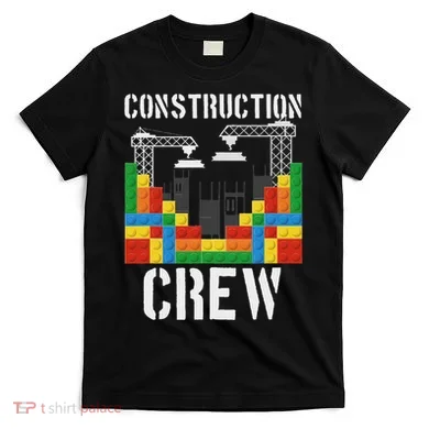 Construction Crew Master Builder Bricklayer Building Blocks T-Shirt