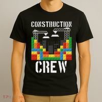 Construction Crew Master Builder Bricklayer Building Blocks T-Shirt thumb 3