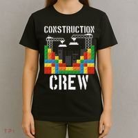 Construction Crew Master Builder Bricklayer Building Blocks T-Shirt thumb 4