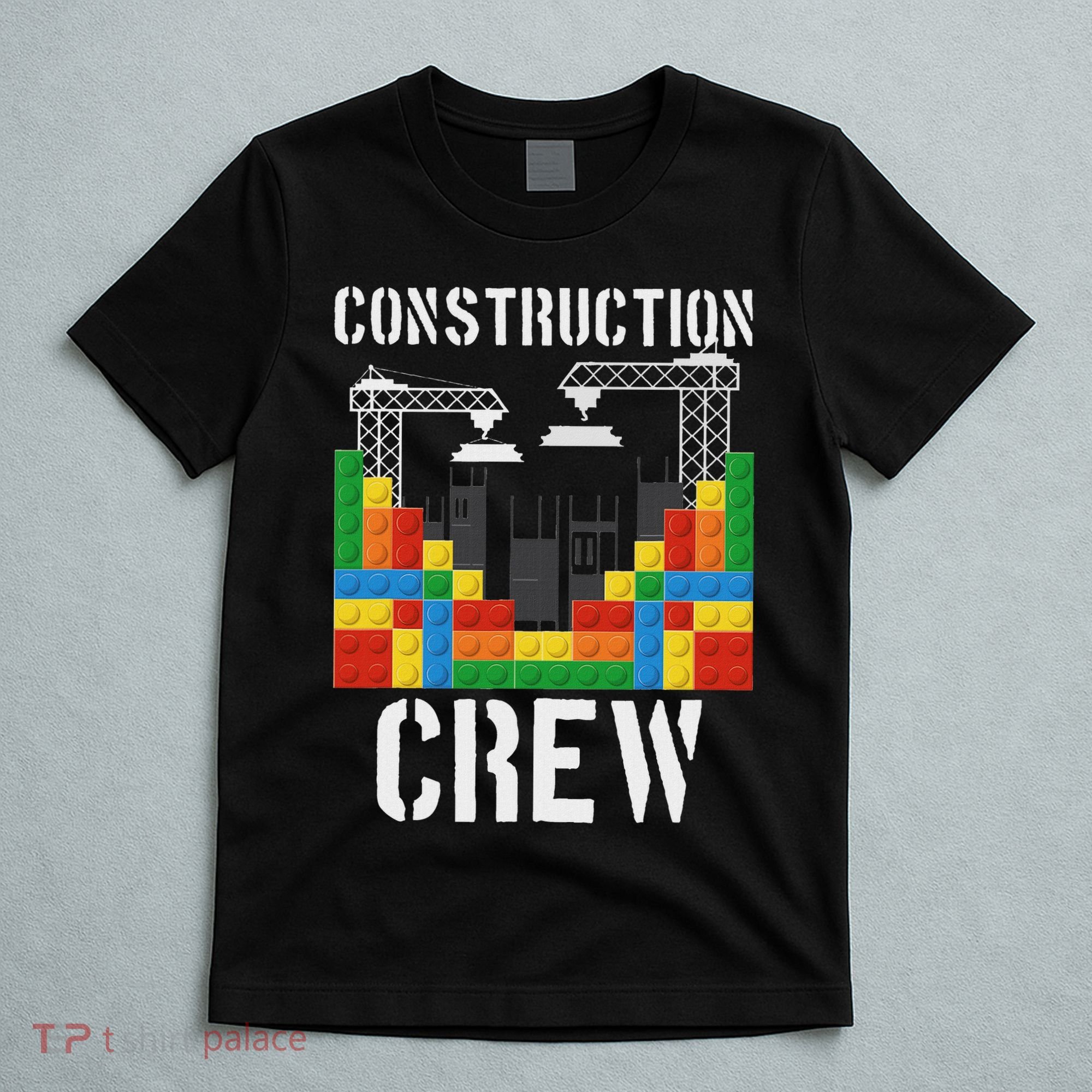 Construction Crew Master Builder Bricklayer Building Blocks T-Shirt