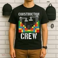 Construction Crew Master Builder Bricklayer Building Blocks T-Shirt thumb 6