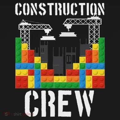 Construction Crew Master Builder Bricklayer Building Blocks Tall T-Shirt
