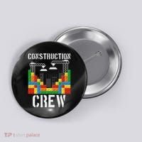 Construction Crew Master Builder Bricklayer Building Blocks Button thumb 0