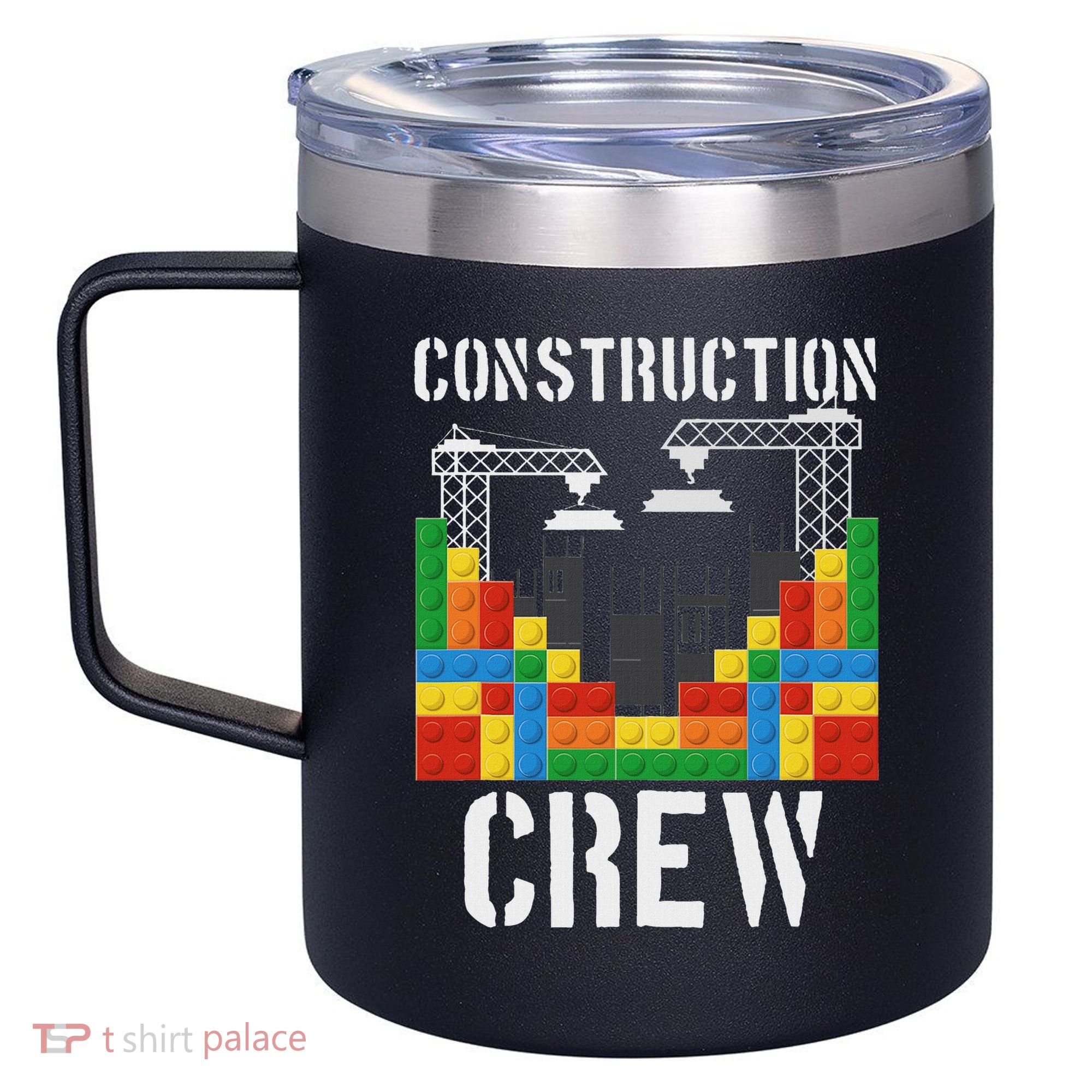 Construction Crew Master Builder Bricklayer Building Blocks 12oz Stainless Steel Coffee Mug