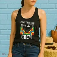 Construction Crew Master Builder Bricklayer Building Blocks Women's Tank Top thumb 2