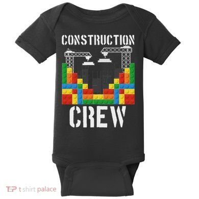 Construction Crew Master Builder Bricklayer Building Blocks Baby Bodysuit
