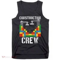 Construction Crew Master Builder Bricklayer Building Blocks Tank Top thumb 0