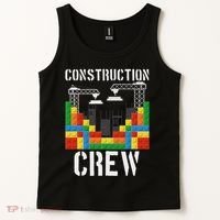 Construction Crew Master Builder Bricklayer Building Blocks Tank Top thumb 2