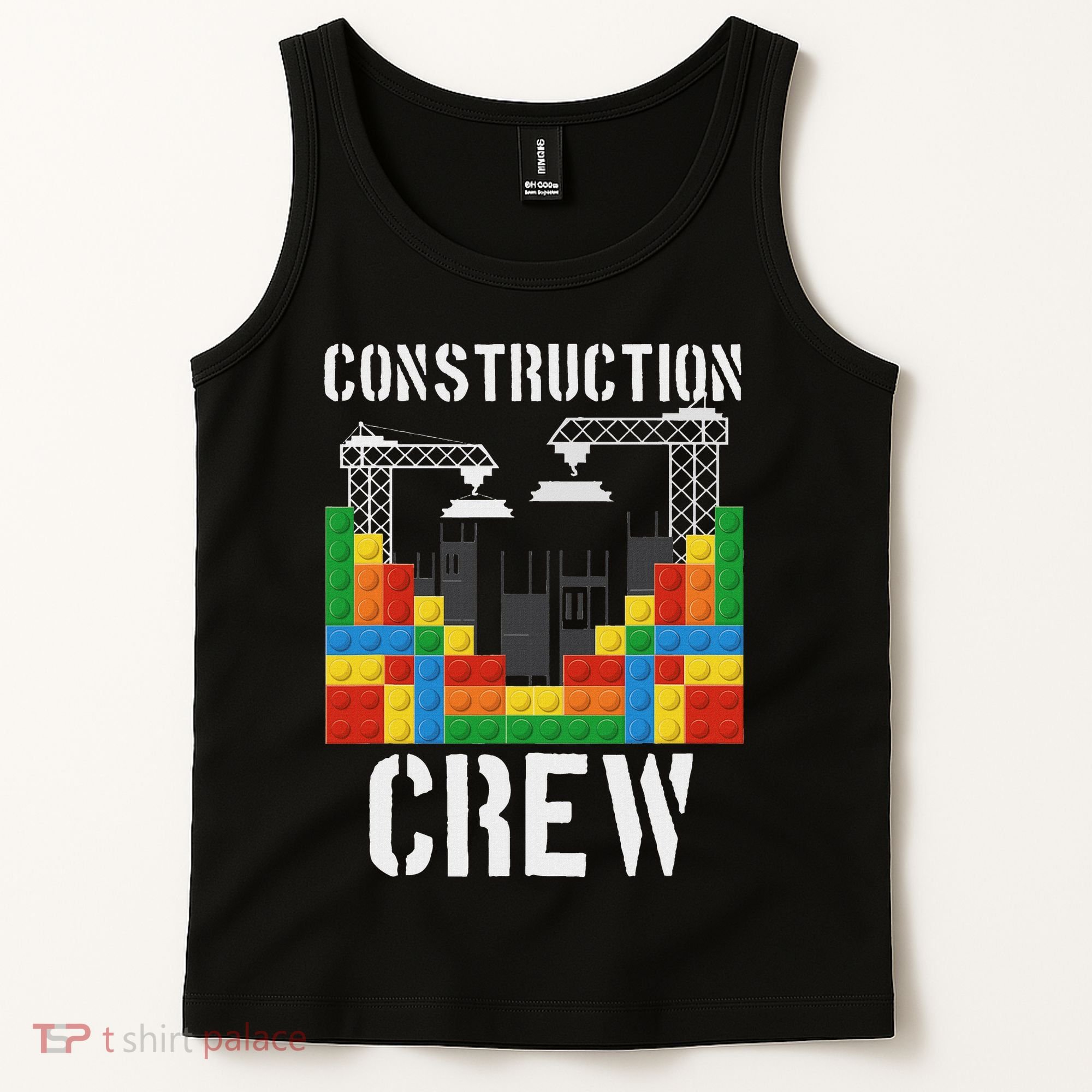 Construction Crew Master Builder Bricklayer Building Blocks Tank Top