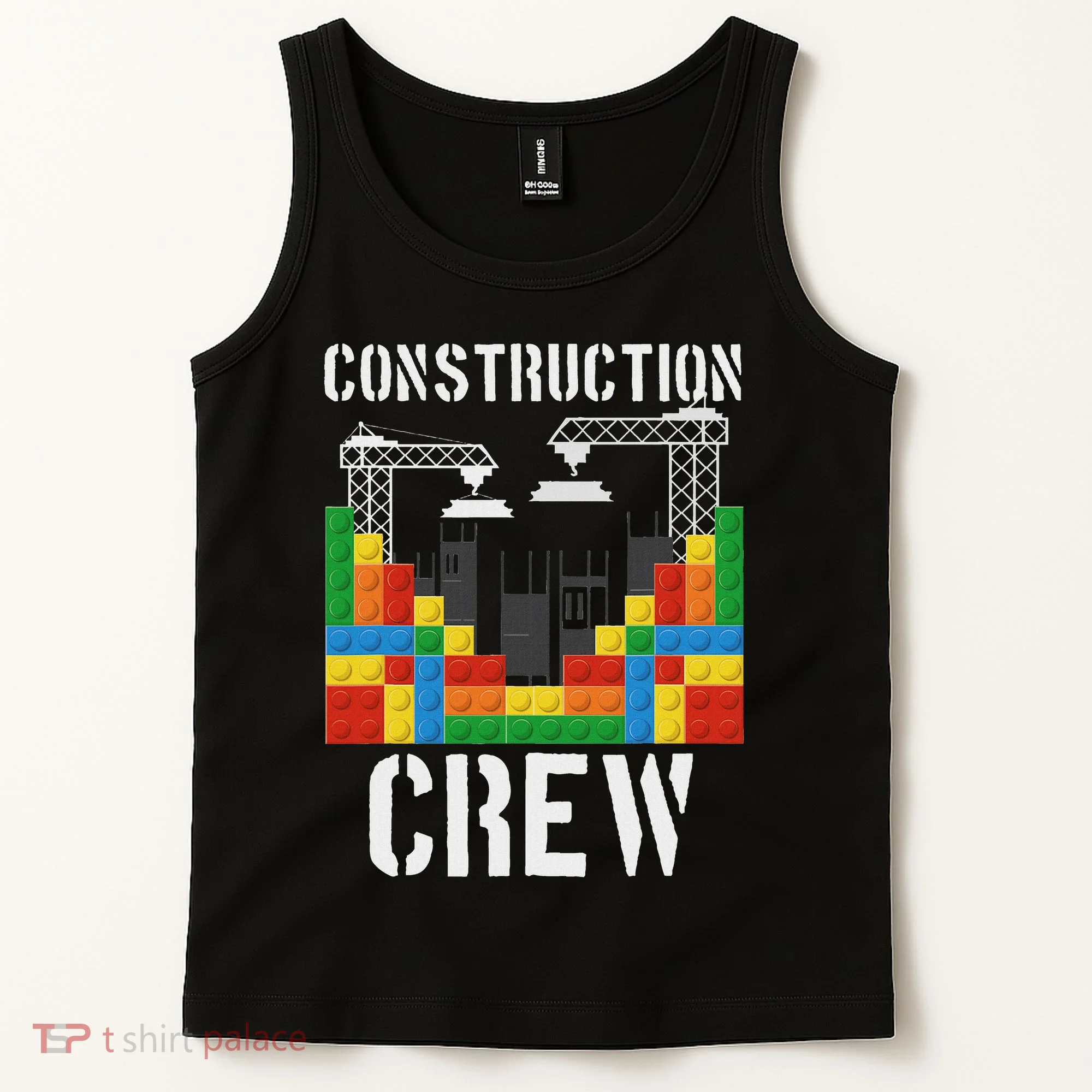 Construction Crew Master Builder Bricklayer Building Blocks Tank Top