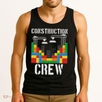 Construction Crew Master Builder Bricklayer Building Blocks Tank Top thumb 3