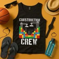 Construction Crew Master Builder Bricklayer Building Blocks Tank Top thumb 4