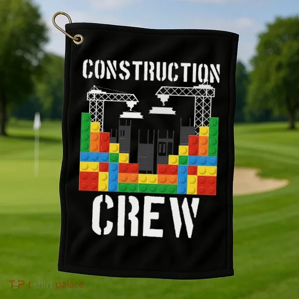 Construction Crew Master Builder Bricklayer Building Blocks Golf Towel