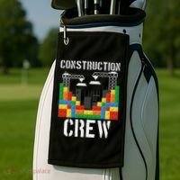 Construction Crew Master Builder Bricklayer Building Blocks Golf Towel thumb 2