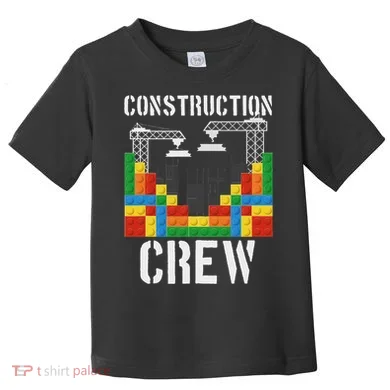 Construction Crew Master Builder Bricklayer Building Blocks Toddler T-Shirt