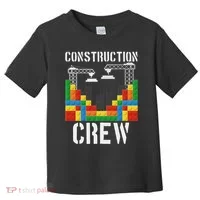 Construction Crew Master Builder Bricklayer Building Blocks Toddler T-Shirt thumb 0