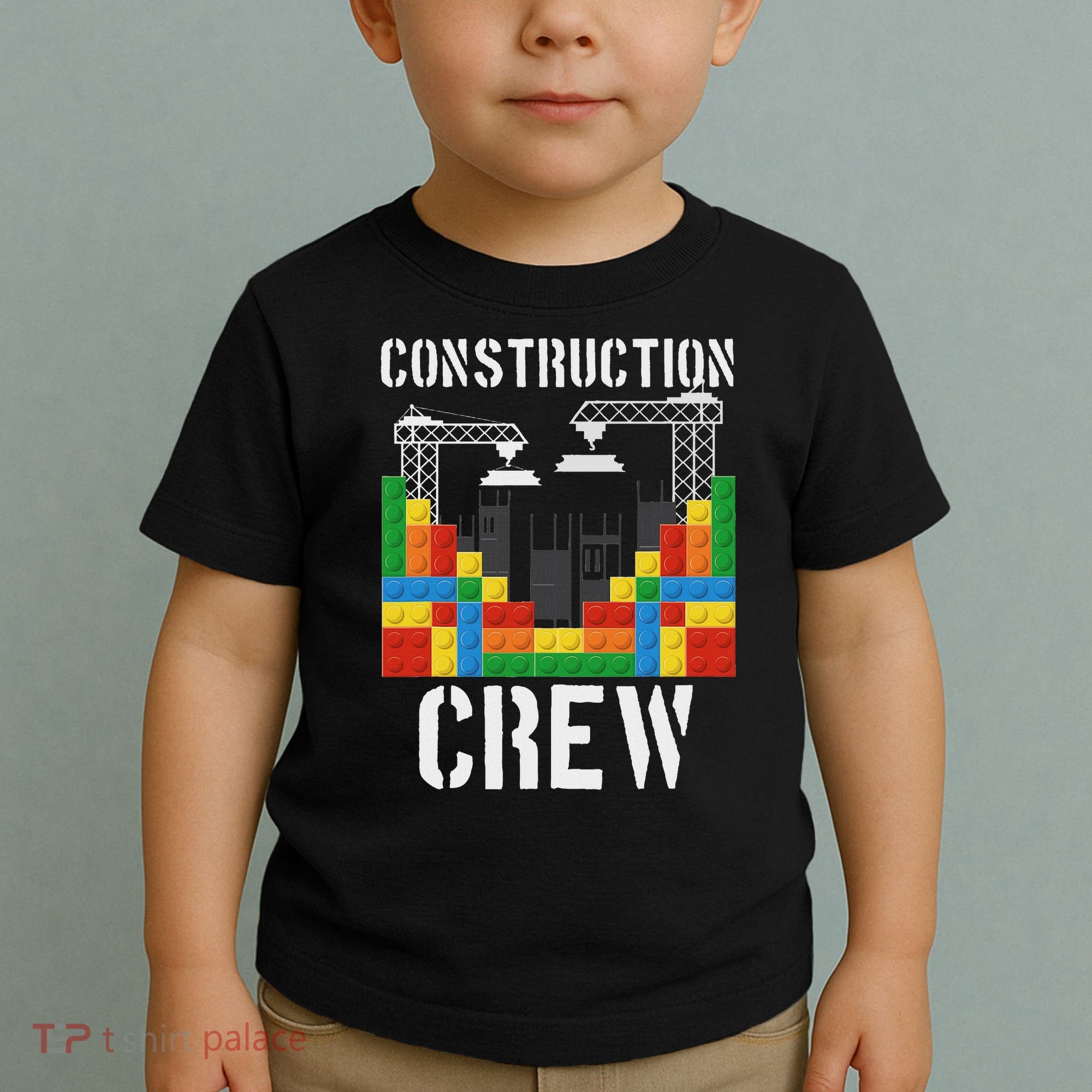 Construction Crew Master Builder Bricklayer Building Blocks Toddler T-Shirt