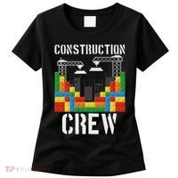 Construction Crew Master Builder Bricklayer Building Blocks Women's T-Shirt thumb 0