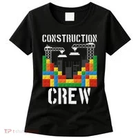 Construction Crew Master Builder Bricklayer Building Blocks Women's T-Shirt thumb 0