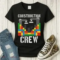 Construction Crew Master Builder Bricklayer Building Blocks Women's T-Shirt thumb 3