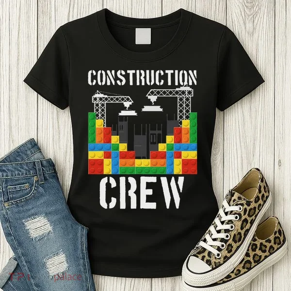 Construction Crew Master Builder Bricklayer Building Blocks Women's T-Shirt