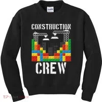 Construction Crew Master Builder Bricklayer Building Blocks Kids Sweatshirt thumb 0