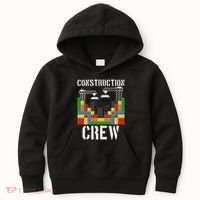 Construction Crew Master Builder Bricklayer Building Blocks Kids Hoodie thumb 0