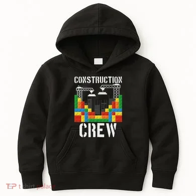 Construction Crew Master Builder Bricklayer Building Blocks Kids Hoodie