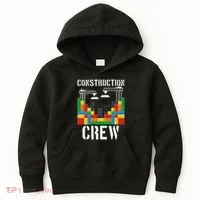 Construction Crew Master Builder Bricklayer Building Blocks Kids Hoodie thumb 0