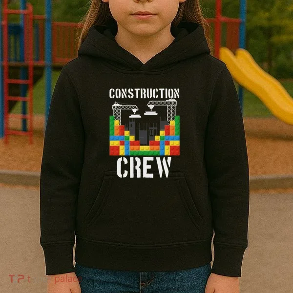 Construction Crew Master Builder Bricklayer Building Blocks Kids Hoodie