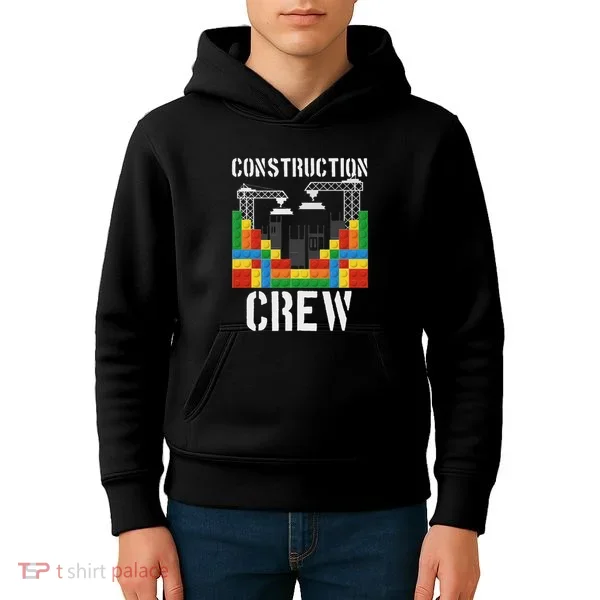 Construction Crew Master Builder Bricklayer Building Blocks Kids Hoodie