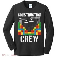 Construction Crew Master Builder Bricklayer Building Blocks Kids Long Sleeve Shirt thumb 0
