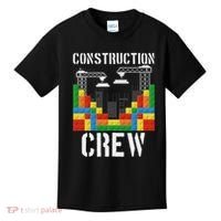 Construction Crew Master Builder Bricklayer Building Blocks Kids T-Shirt thumb 0