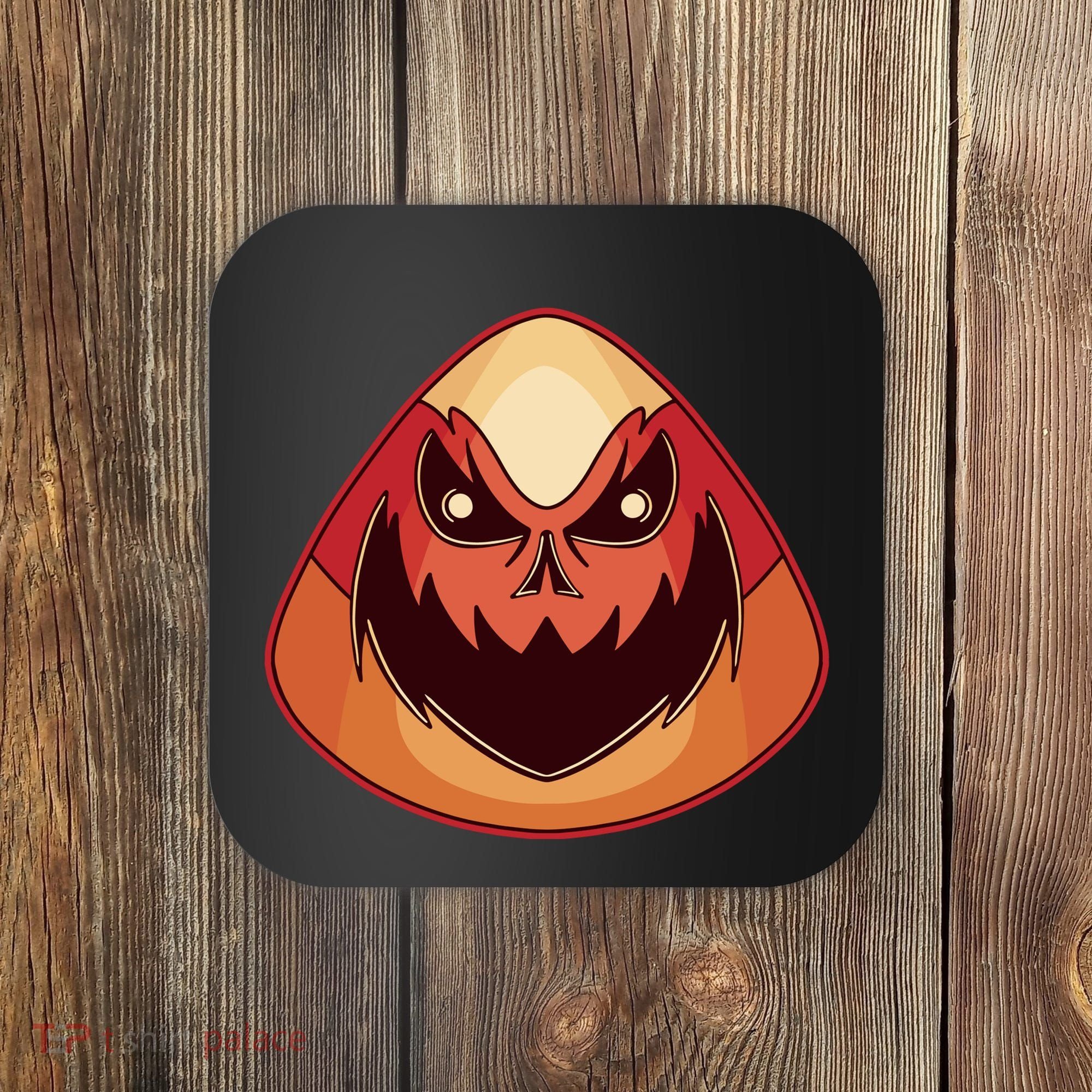 Candy Corn Monster Halloween Coaster