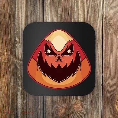Candy Corn Monster Halloween Coaster