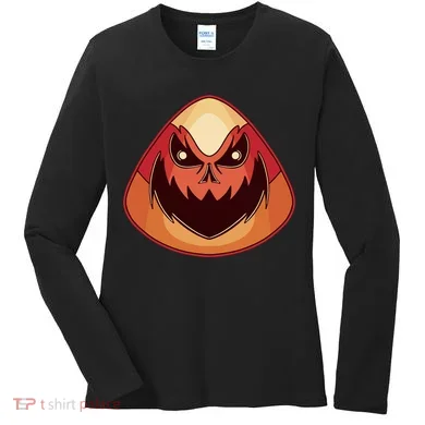 Candy Corn Monster Halloween Women's Long Sleeve Shirt