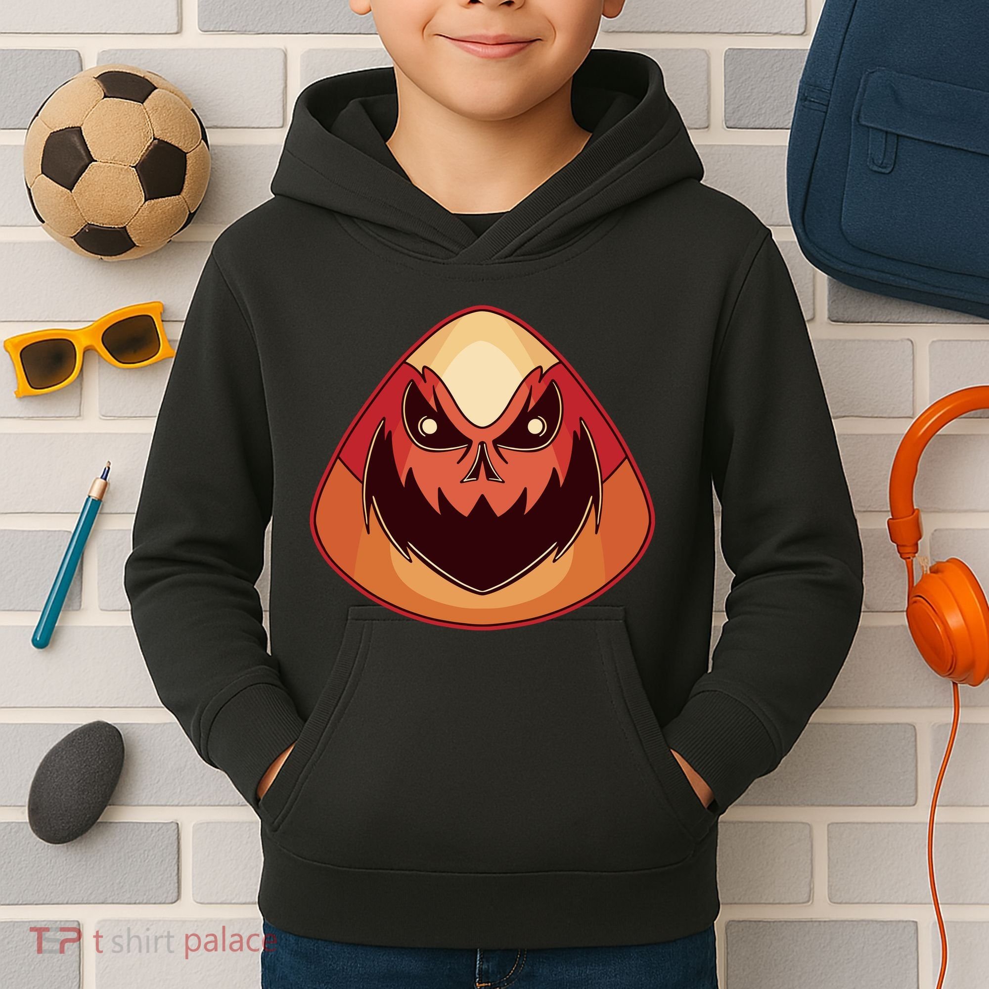Candy Corn Monster Halloween Kids Hoodie